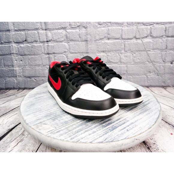 Jordan Air Jordan 1 Low Black/Fire Red-White Men Size 12 Used OG Box - Picture 3 of 16